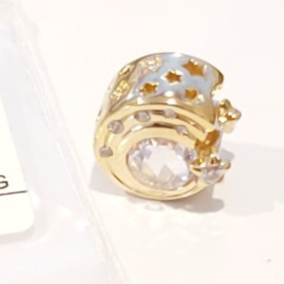 Auth PANDORA Moments Sparkling Shooting Star 14kt gold plated Charm 762202C01 - Picture 9 of 11